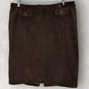 Vintage Brown Corduroy Skirt Womens Size 14 Statement Pockets Boho Della Spiga‎